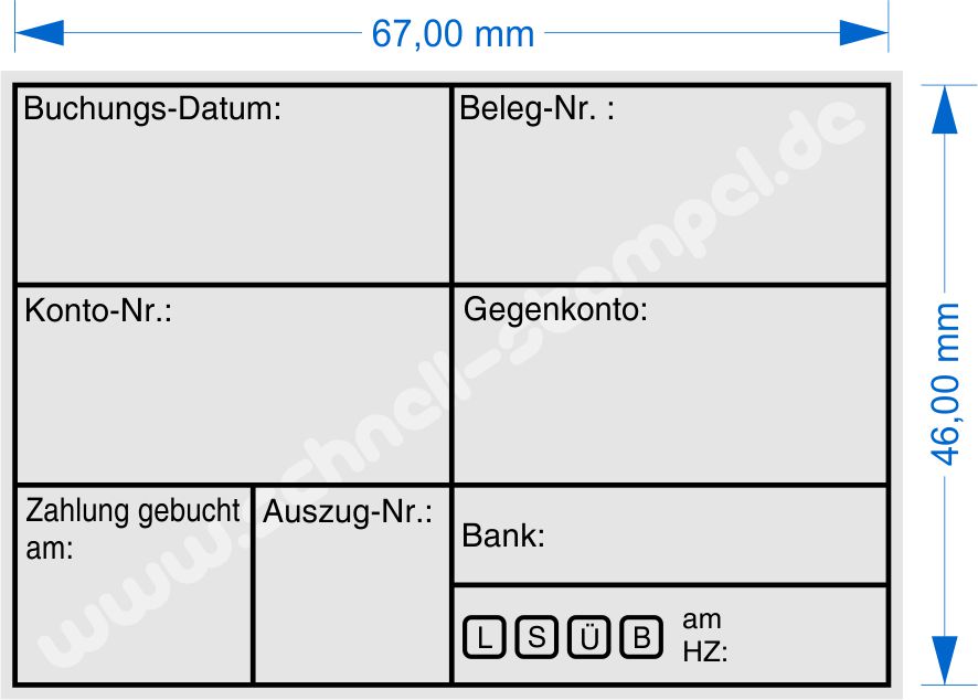 Muster Buchungsstempel Buchungsdatum Belegnummer Kontonummer