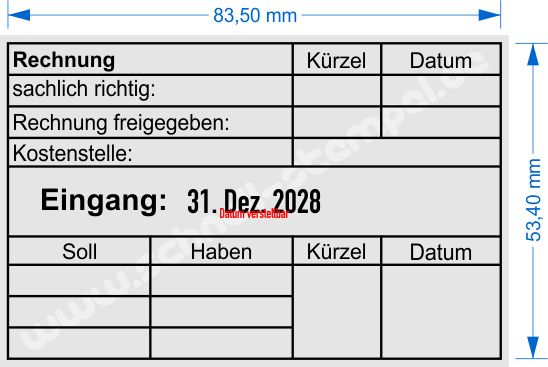 Stempelabdruck Buchungsstempel Rechnung Kostenstelle