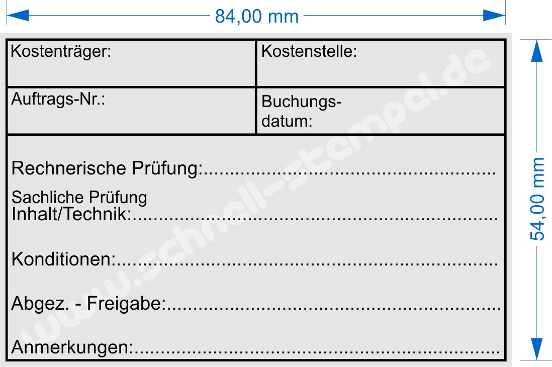 Buchungsstempel Kostenträger Kostenstelle