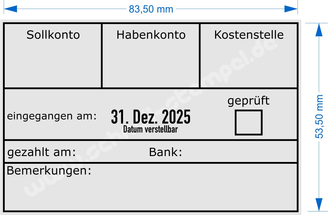 Muster Buchungsstempel Sollkonto Habenkonto Kostenstelle