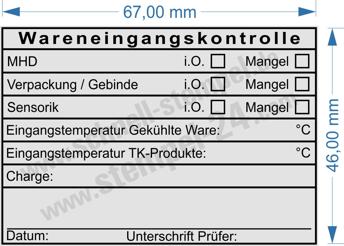 Musterabdruck HACCP Stempel Wareneingang Lebensmittelkontrolle Sensorik Musterabdruck HACCP Stempel Wareneingang Lebensmittelkontrolle Sensorik