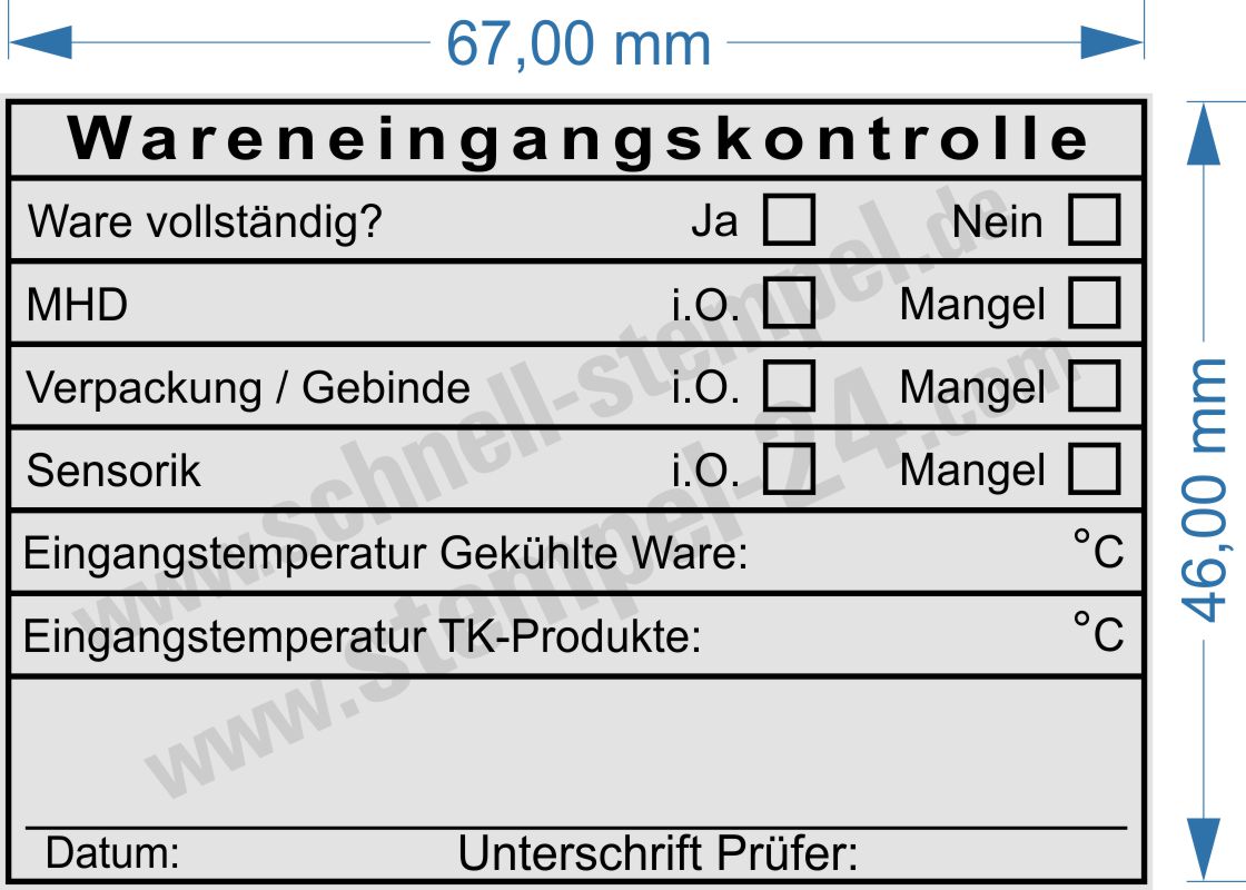 Musterabdruck HACCP Stempel Wareneingang Lebensmittelkontrolle Sensorik Musterabdruck HACCP Stempel Wareneingang Lebensmittelkontrolle Sensorik