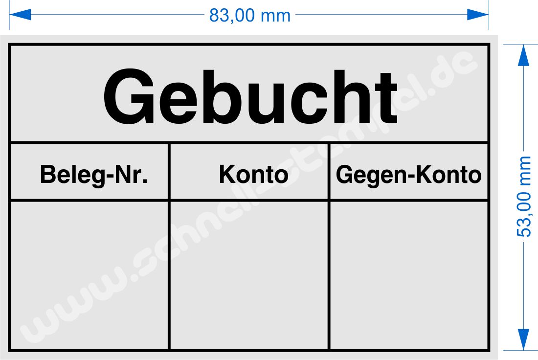 Musterabdruck Kontierungsstempel Gebucht Belegnummer Konto Gegenkonto