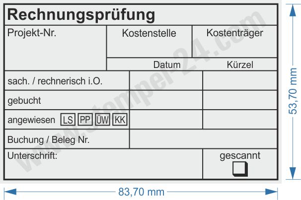 Muster Kontierungsstempel Projektnummer Kostenträger