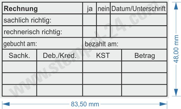 Muster Kontierungsstempel Debitoren Kreditoren