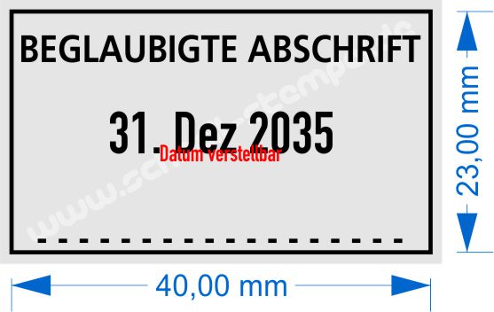 Stempel Musterabdruck Beglaubigte Abschrift