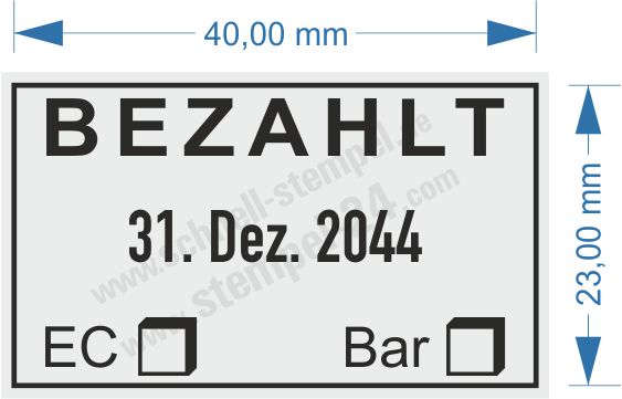Stempel Bezahlt-EC-Bar