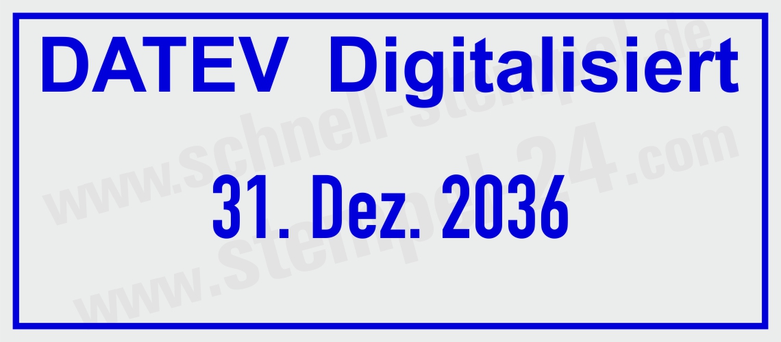 Stempel Datev Digitalisiert Blau