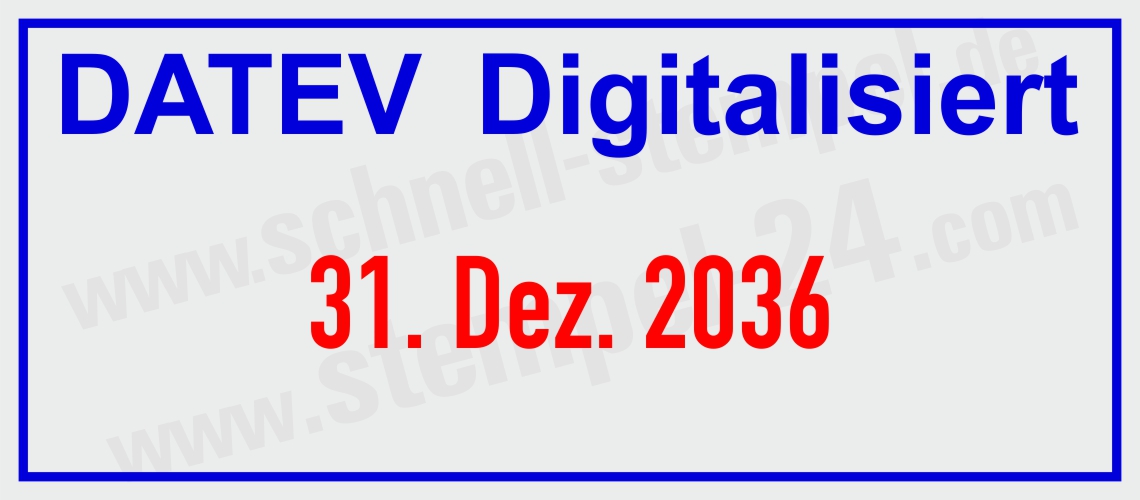 Stempel Datev Digitalisiert Blau/Rot