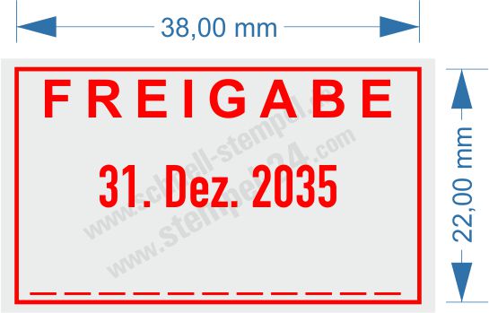 Abdruckmuster Rot Freigabe Datum Unterschrift