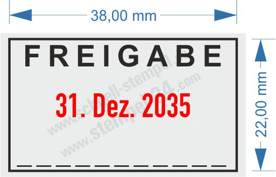 Abdruckmuster Schwarz-Rot Freigabe Datum Unterschrift