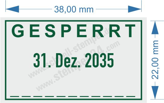 Abdruckmuster Grün Gesperrt Datum Unterschrift