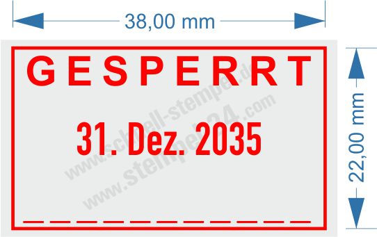 Abdruckmuster Rot Gesperrt Datum Unterschrift