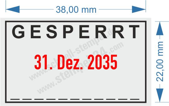 Abdruckmuster Schwarz-Rot Gesperrt Datum Unterschrift