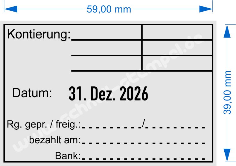 Stempel Musterabdruck Kontierung Rechnung geprüft und freigegeben