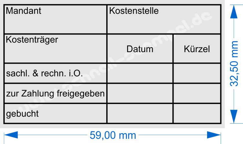 Abdruckmuster Kontierungsstempel Mandant Kostenstelle Kostenträger