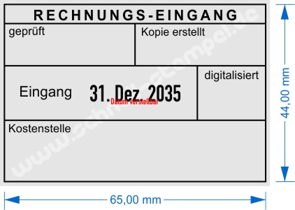 Musterabdruck Kontierungsstempel Rechnung geprüft