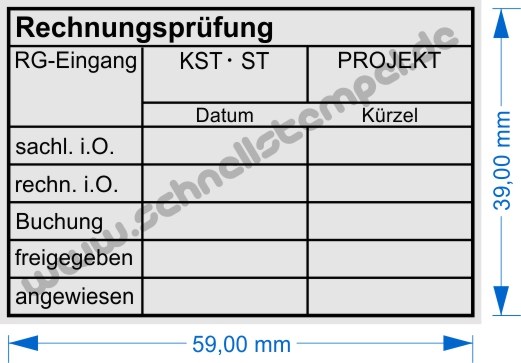 Musterstempel Rechnungsprüfung Buchung Kostenstelle Projekt