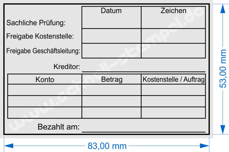 Trodat 5211 Musterabdruck Kontierungsstempel Rechnungsprüfung