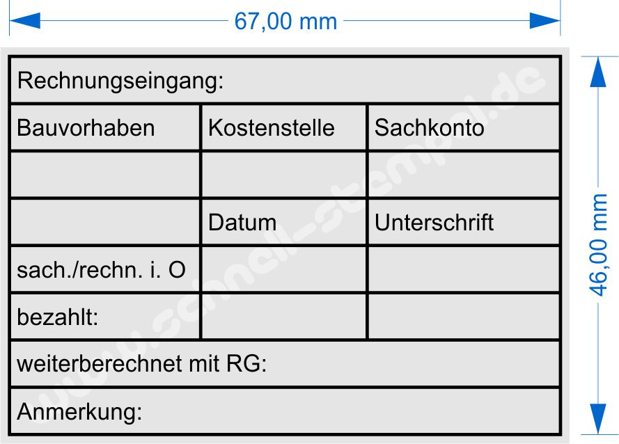 Stempel Muster Rechnungsprüfung Bauvorhaben