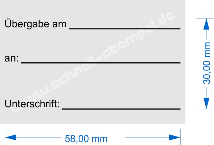 Stempel Abdruckmuster Übergabe an Unterschrift 