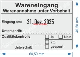 Stempelabdruckmuster Wareneingang Warenannahme Qualitätskontrolle