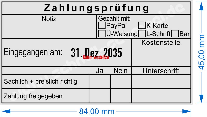 Stempel Buchungsstempel Zahlungsprüfung