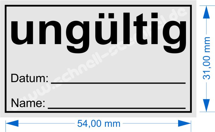 Stempel mit Musterabdruck ungültig