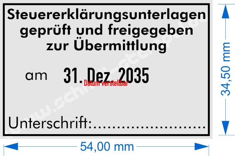 Musterstempel Trodat Professional 5474 Steuererklärungsunterlagen geprüft und freigegeben zur Übermittlung