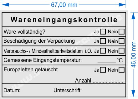 Stempel Wareneingangsprüfung Gastronomie und Lebensmittel