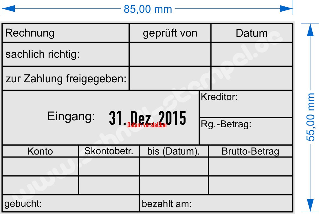 Kontierungsstempel Rechnung Konto Skontobetrag Bruttobetrag