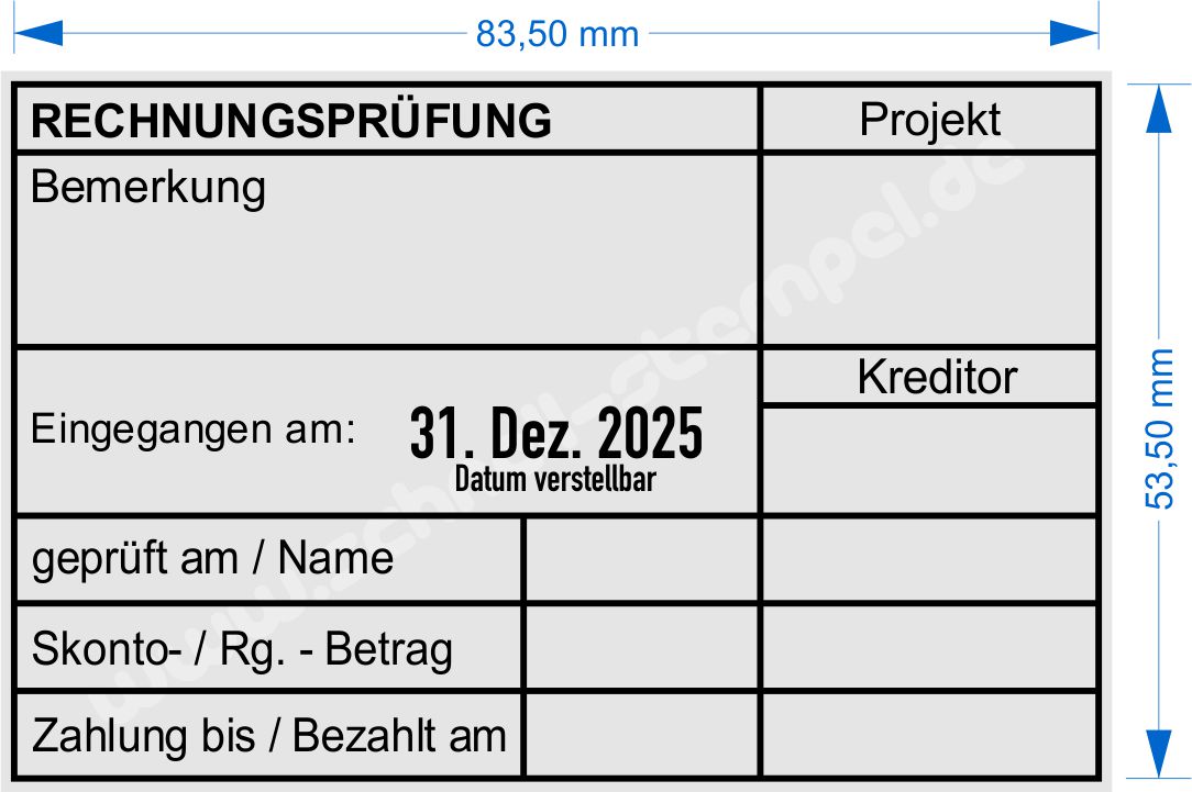 Muster Kontierungsstempel Rechnungsprüfung Projekt Kreditor