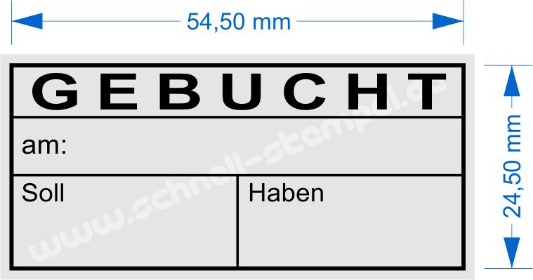 Abdruckmuster Kontierungsstempel Gebucht am Soll Haben