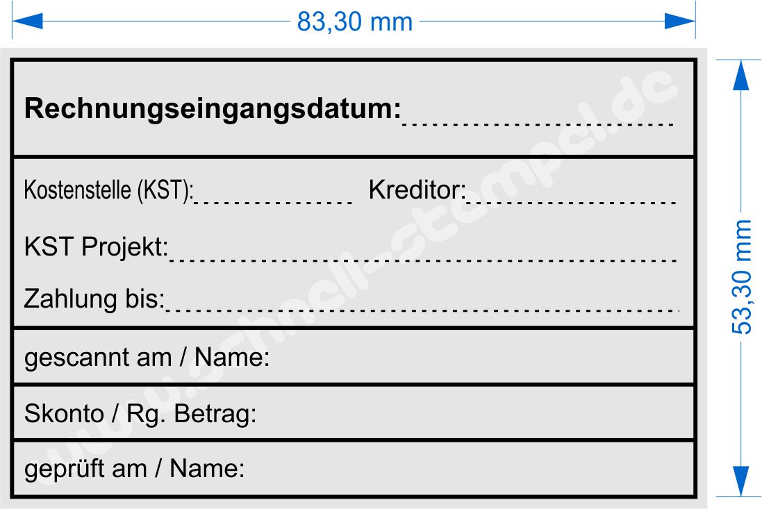 Kontierungsstempel Rechnungseingang Kostenstelle Kreditor Geprüft