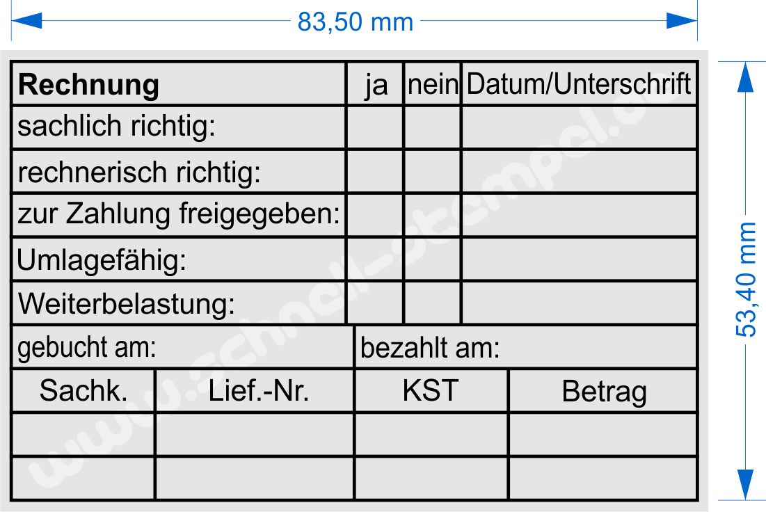 Muster Kontierungsstempel Umlagefähig