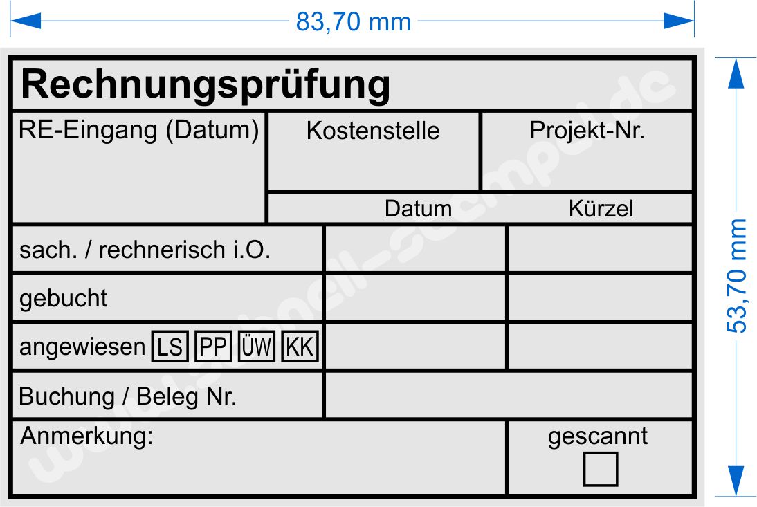 Abdruckmuster Kontierungsstempel Buchhaltungsstempel