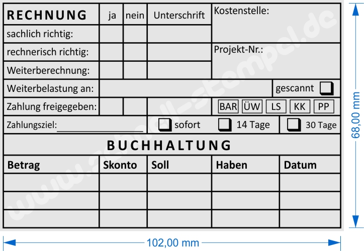 Musterabdruck Rechnungsprüfung Weiterberechnung