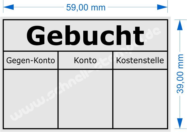 Abdruckmuster Kontierungsstempel Gebucht Gegenkonto Konto Kostenstelle