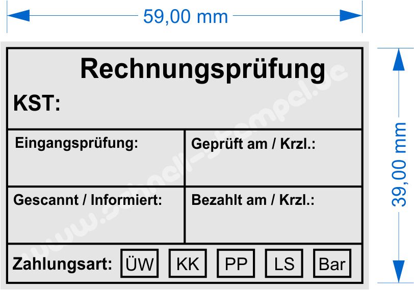 Musterabdruck Kontierungsstempel Rechnungsprüfung Kostenstelle 