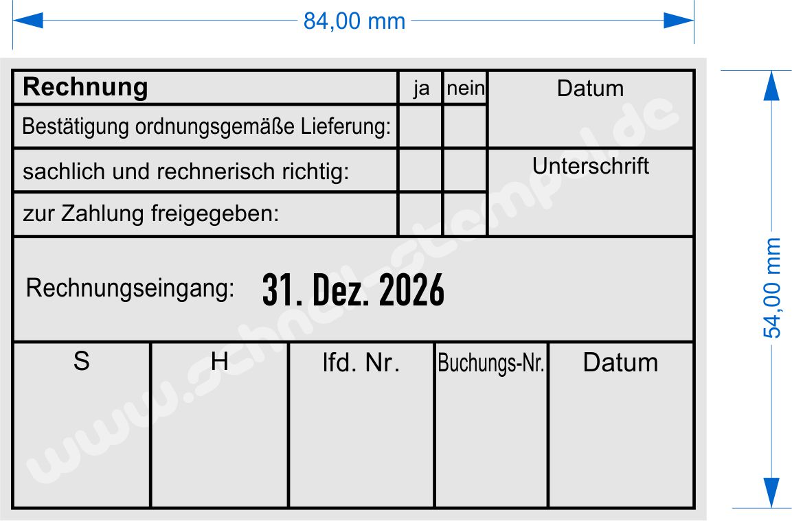 Muster Kontierungsstempel Bestätigung ordnungsgemäße Lieferung sachlich und rechnerisch richtig zur Zahlung freigegeben