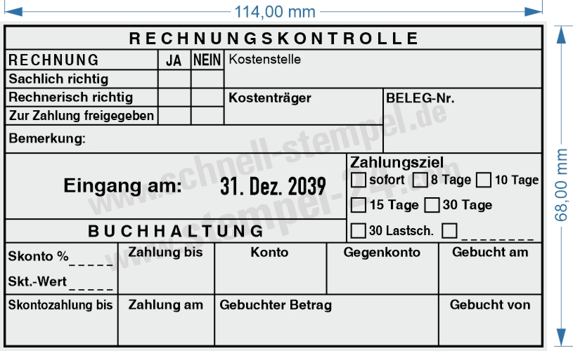 Kontierungsstempel Kostenträger Lastschrift