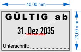 Musterstempel Gültig ab Unterschrift