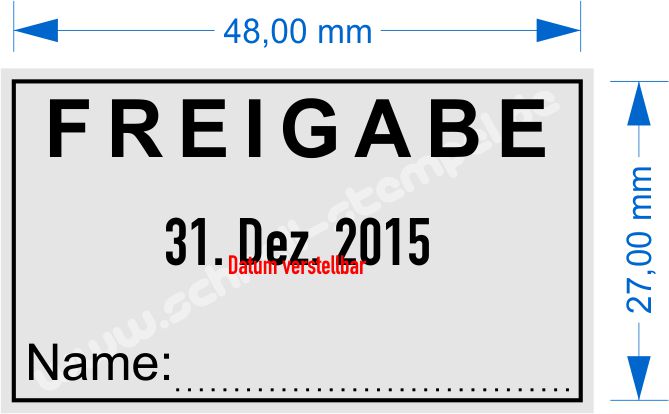 Musterabdruck Freigabestempel Name Unterschrift