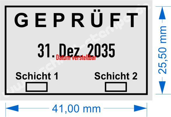 Trodat 5440 Musterabdruck Geprüft für 2-Schicht Betrieb