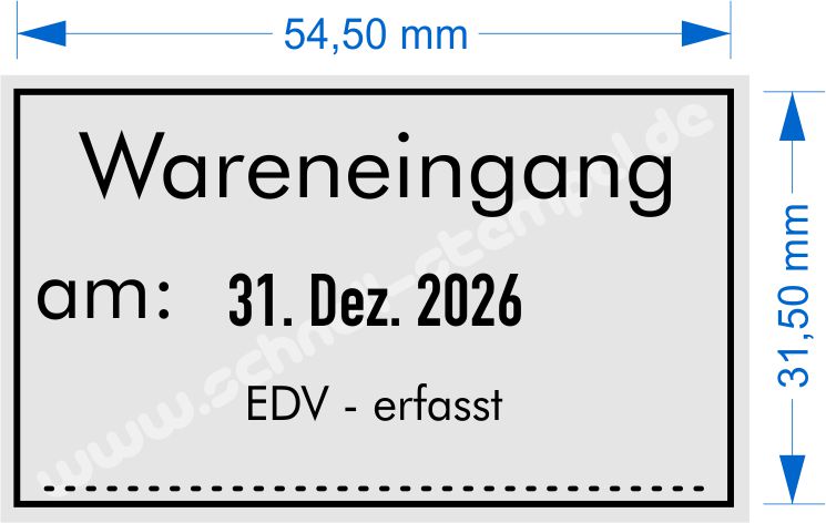 Wareneingangsstempel EDV erfasst