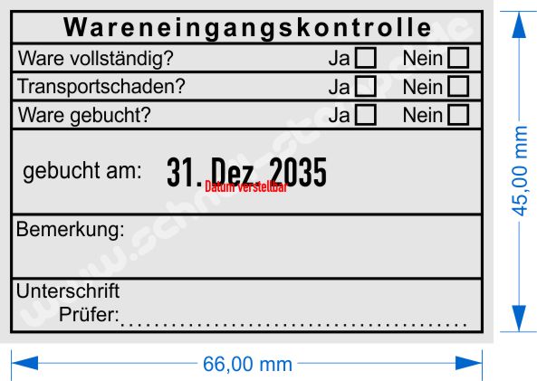 Trodat 5480 Abdruckmuster Wareneingangskontrolle Transportschaden