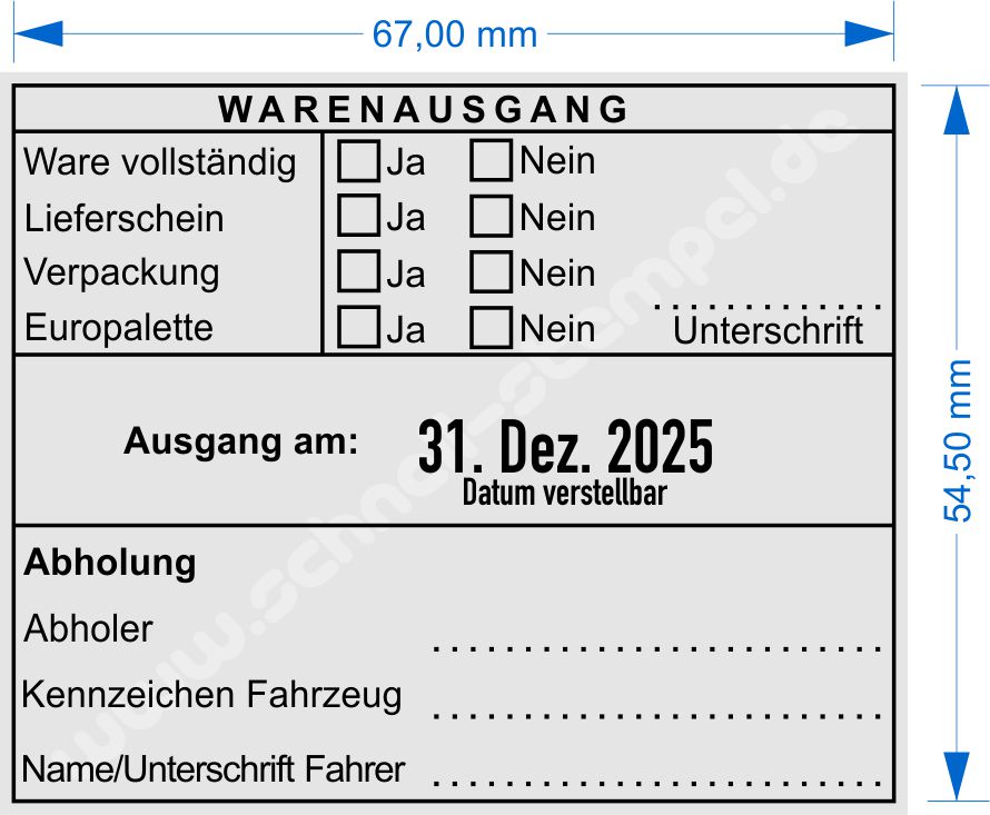 Warenausgangsstempel Ware vollständig Lieferschein Verpackung Europalette Unterschrift