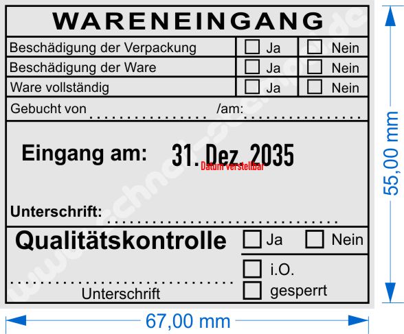 Wareneingangsstempel Qualitätskontrolle